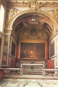 St. John katedrális belseje Tintoretto festményével